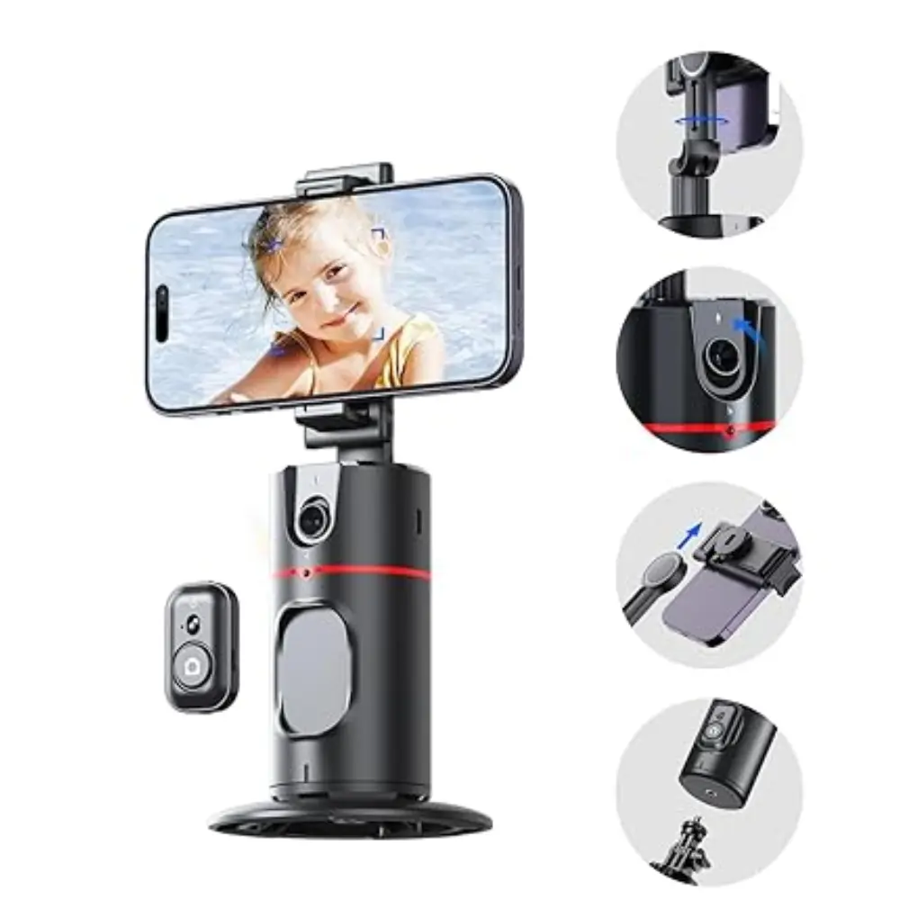 Auto Face Tracking Tripod, 360° Rotation Body Phone